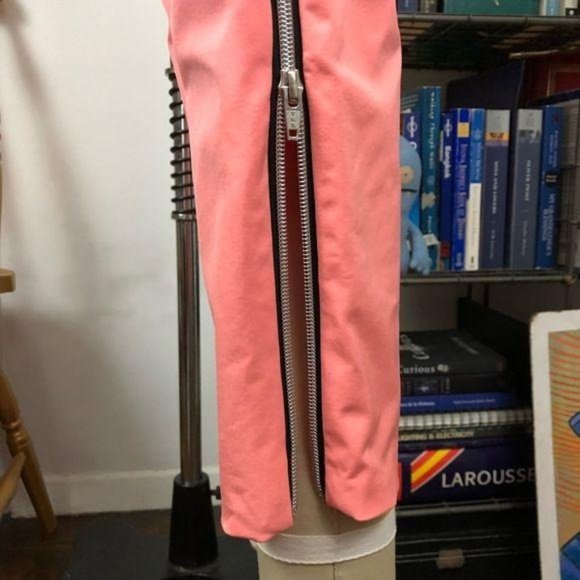 MILLY Pink Layney Cropped Zipcuff Pants Tuxedo - Picture 6 of 8